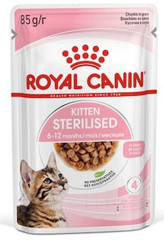 Royal Canin Kitten Sterilised karma mokra w sosie dla kociąt od 6 do 12 miesiąca życia, sterylizowanych saszetka 85g