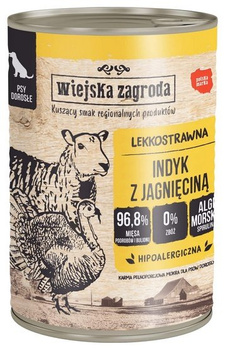 Wiejska Zagroda Indyk z jagnięciną puszka 400g