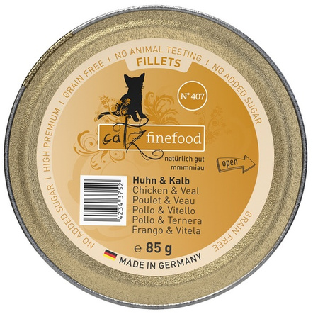 Catz Finefood Filety N.407 Kurczak/Cielęcina tacka 85g