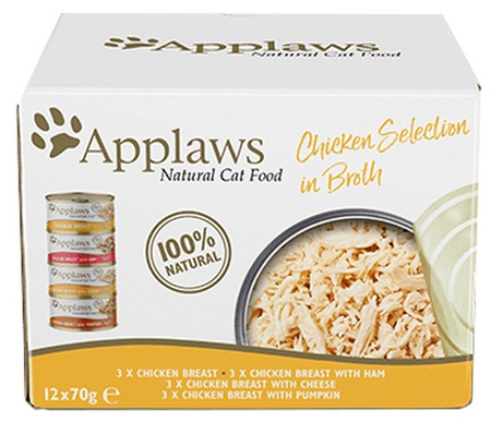 Applaws puszki dla kota Multipack Chicken 12x70g