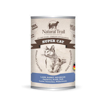 NATURAL TRAIL Cat 400g Super Lamb, Rabbit, Wildboar puszka