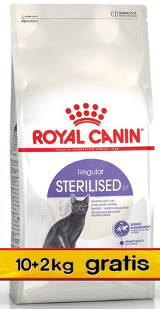 Royal Canin Sterilised karma sucha dla kotów dorosłych, sterylizowanych 12kg (10+2kg)