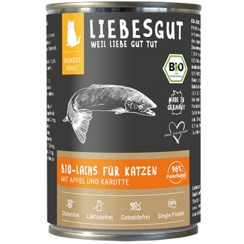 LIEBESGUT BIO LACHS - Łosoś z jabłkiem i marchewką ekologiczna mokra karma dla kota 400g