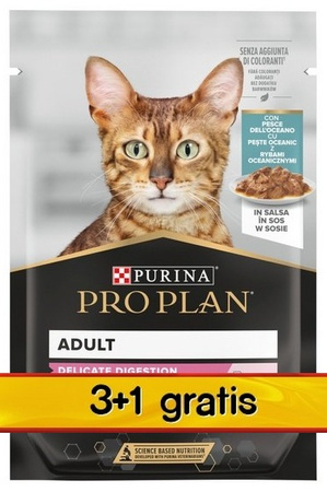 Purina Pro Plan Cat Delicate ryba oceaniczna saszetka 4x85g 3+1 gratis