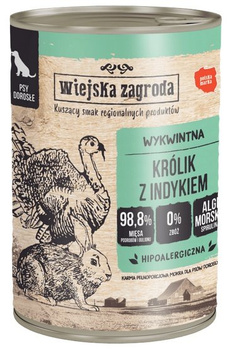 Wiejska Zagroda Królik z indykiem puszka 400g