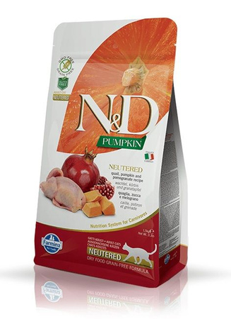 Farmina ND Cat Neutered Pumpkin Quail and Pomegrante ADULT 1,5kg