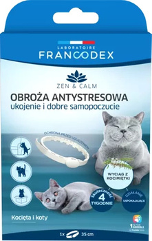 FRANCODEX Obroża antystresowa z kocimiętką dla kotów 35 cm