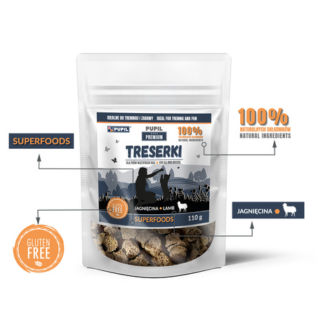 Treserki dla psa PUPIL Premium All Breeds jagnięcina 110g