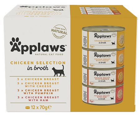 Applaws puszki dla kota Multipack Chicken 12x70g