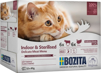 Bozita Pouch Indoor&sterilised CiS        Multibox Meat-Menü 12*85g /8 3675