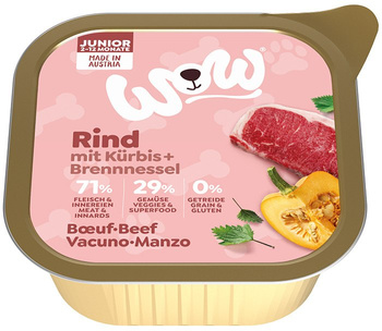 WOW Junior Rind - wołowina z dynią i pokrzywą dla szczeniąt 150g