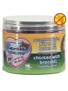 Renske Cat Healthy Mini Treat chicken broccoli - przysmaki dla kotów - kurczak z brokułami (100 g)