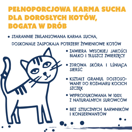 Karma sucha dla kota TEO  bogata w drób 9 kg