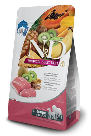 Farmina N&D DOG TROPICAL SELECTION PORK  ADULT MED/MAX 10 kg