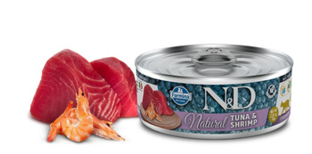 FARMINA N&D CAT NATURAL TUNA & SHRIMP  80 gr