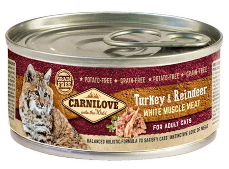 CARNILOVE KOT pusz.100g TURKEY REINDEER