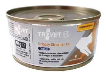 TROVET KOT pusz.100g ASD kura URINARY  STRUVITE /24