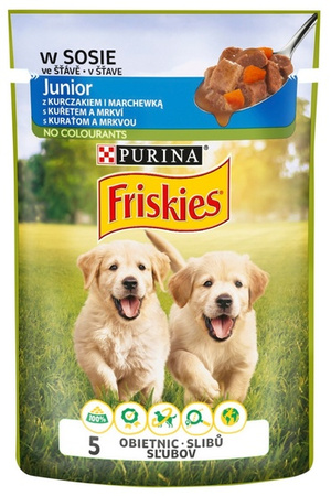 Friskies Dog Junior Kurczak i marchewka w sosie saszetka 100g