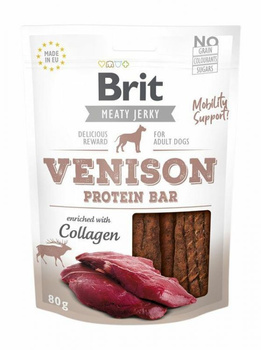 BRIT PIES 200g SNACK JERKY VENISON  PROTEIN BAR /8