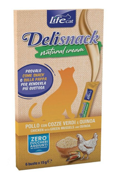 LIFE CAT DELI SNACK NATURAL CREAM 6x15g   CHICKEN /12