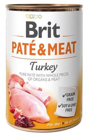 BRIT puszka 400g PATE&MEAT TURKEY /6