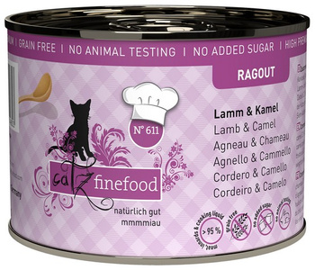 Catz Finefood Ragout N.611 Jagnięcina i Wielbłąd puszka 190g