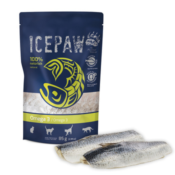 ICEPAW Cat Omega 3 – łosoś i śledź dla kotów (85g)