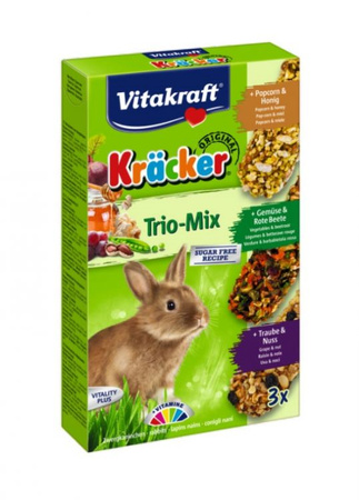 VITAKRAFT KRACKER KOLBY KRÓLIK  TRIO-MIX  POPCORN & MIÓD & OWOCE LASU 3szt. /10