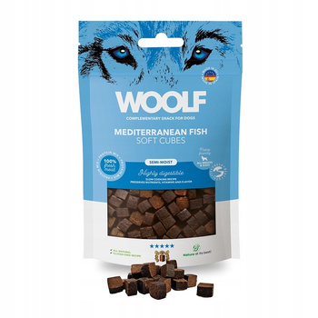 WOOLF SOFT przys.PIES 100g MONOPROTEIN    MIX CUBES MEDITERANEAN FISH