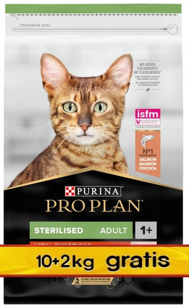 Purina Pro Plan Cat Adult Sterilised Vital Functions Łosoś 12kg (10+2kg gratis)