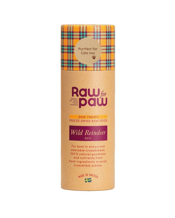 RAW for PAW WILD Reindeer - renifer liofilizowane przysmaki (45g)