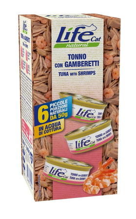 LIFE CAT MULTIBOX pusz. 6x50g             TUNA+SHRIMPS