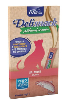 LIFE CAT DELI SNACK NATURAL CREAM 6x15g   SALMON /12