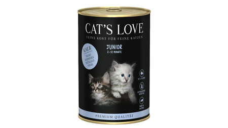 CAT'S LOVE Junior Kalb - cielęcina z olejem z łososia 400g