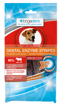 BOGADENT DENTAL ENZYME STRIPES MEDIUM Przysmak p/osadom - paski do żucia dla psa 100g