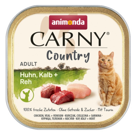 Animonda Carny Country Adult Kurczak, Cielęcina i Sarnina tacka 100g