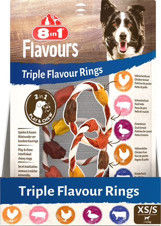 8in1 Przysmak FLAVOURS Triple Flavour Rings XS/S