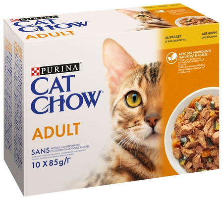 Purina Cat Chow Kurczak i cukinia saszetki 10x85g