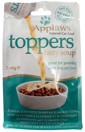 Applaws Cat Topper Zupa dynia, leszcz, tuńczyk 3x40g