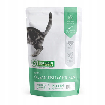 NATURES PROTECTION KOT SASZETKA 100g   KITTEN OCEAN FISH&CHICKEN