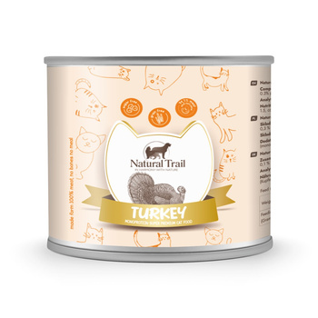 NATURAL TRAIL Cat 185g Monoprotein Turkey puszka