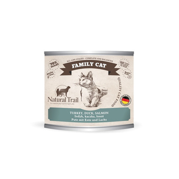 NATURAL TRAIL Cat 200g Family Turkey, Duck, Salmon puszka 5+1