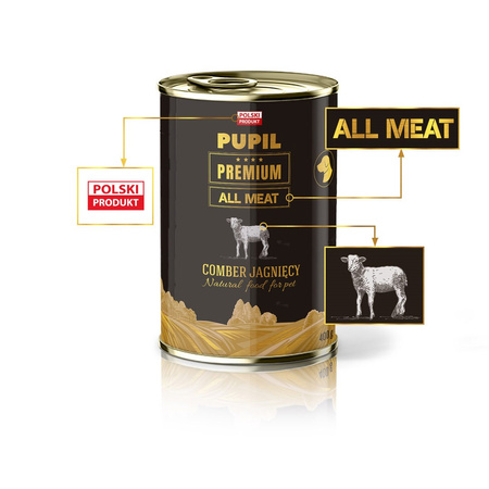 Karma mokra dla psa PUPIL Premium All Meat GOLD comber jagnięcy 400 g