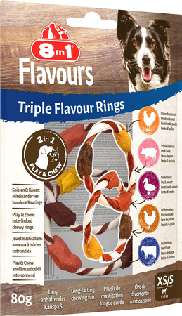 8in1 Przysmak FLAVOURS Triple Flavour Rings XS/S