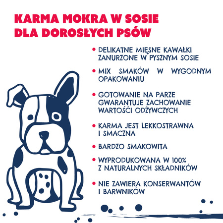 Karma mokra dla psa TEO Mini bogata w drób + wołowinę 4 x 85 g