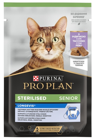 Purina Pro Plan Cat Sterilised 7+ indyk saszetka 75g