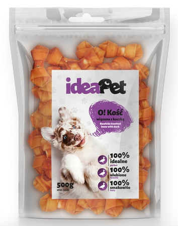 IDEAPET 500g KOŚĆ WIĄZANA Z KACZKĄ