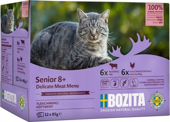 Bozita Pouch Senior 8+ Multibox Meat      menu in sauce 12*85g /8 3627