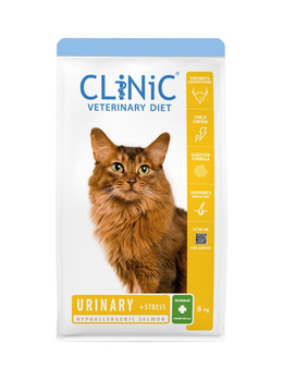 CLiNiC Veterinary Diet Cat Urinary + Stress Hypoallergenic Salmon 6kg - sucha karma weterynaryjna dla kotów