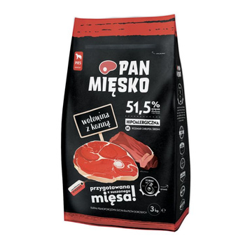 Pan Mięsko Karma wołowina z koziną chrupki M 3kg